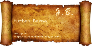 Hurban Barna névjegykártya